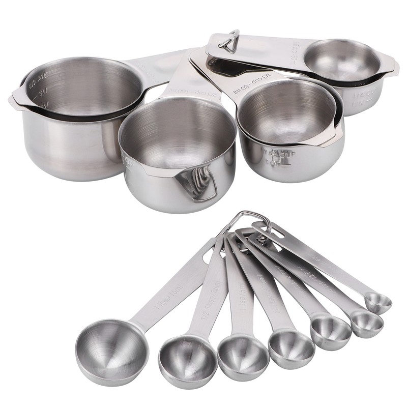 14Pcs/Set Measuring Cups Spoons Kit with Scales Food Grade Stainless