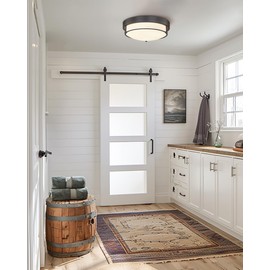 Cargifak 12 inch Flush Mount Ceiling Light, 2-Light Close to Ceiling Light Fixtures with Oil Rubbed Bronze Finish for Bathroom Bedroom Kitchen Hallway, 4822-ORB