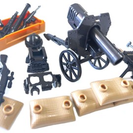 Amarliben WW2 Weapons Guns Toys Army Military Pack for Minifigures German Equipment Gear Accessories Building Blocks Set Compatible with Major Brands