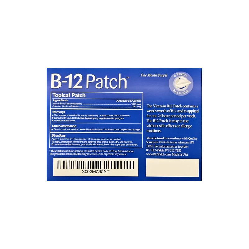 Vita Sciences Parche Vitamina B12 Alta Potencia 1000mcg