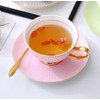 Eplze Bone China Cup and Saucer Set, 6.8oz Coffee Cup