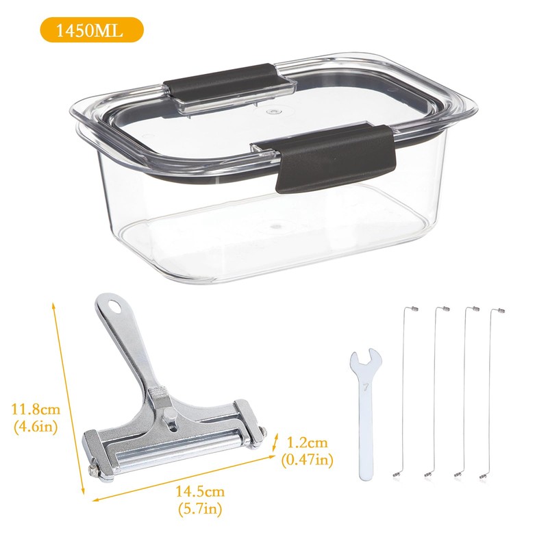 Yomjarl Sliced Cheese Container,Cheese Container for Refrigerator with a Metal