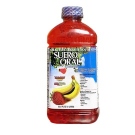 Suero Oral Electrolyte Solution for Children & Adults, Rehydrates, Restores Minerals and Nutrients, Strawberry/Banana Flavor (33.8 Fl Oz/Pack of 1)