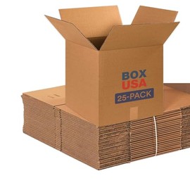 BOX USA 15 x 15 x 15 Corrugated Cardboard Boxes, Medium 15"L x 15"W x 15"H, Pack of 25 | Shipping, Packaging, Moving, Storage Box for Home or Business, Strong Wholesale Bulk Boxes