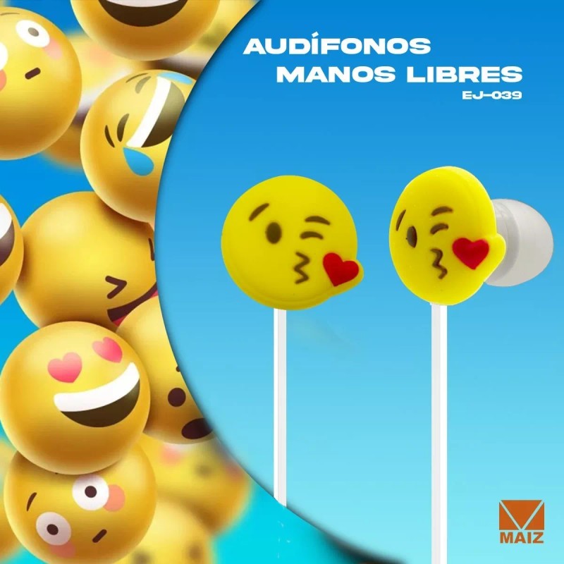 Maíz Audifonos Figura Emoji Oferta Mayoreo Paq 10pz Ej-039