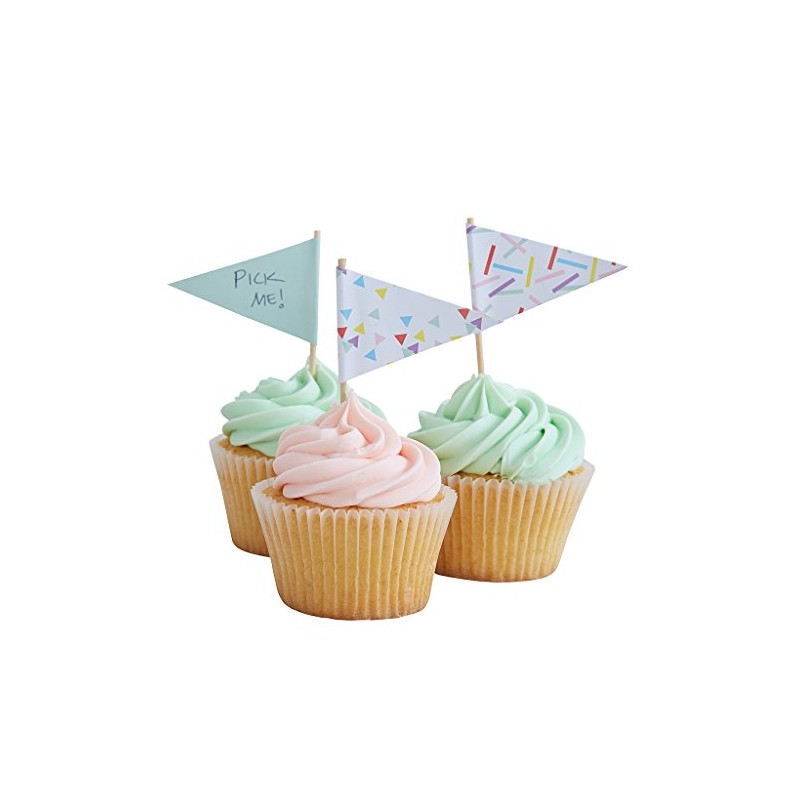 Ginger Ray Sprinkles Cupcake Toppers/Food Flags X 10 - Pick