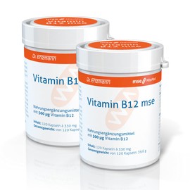 Vitamin B12 mse Doppelpack, Nahrungsergänzungsmittel mit 500 µg Vitamin B12 in der bioaktiven Form