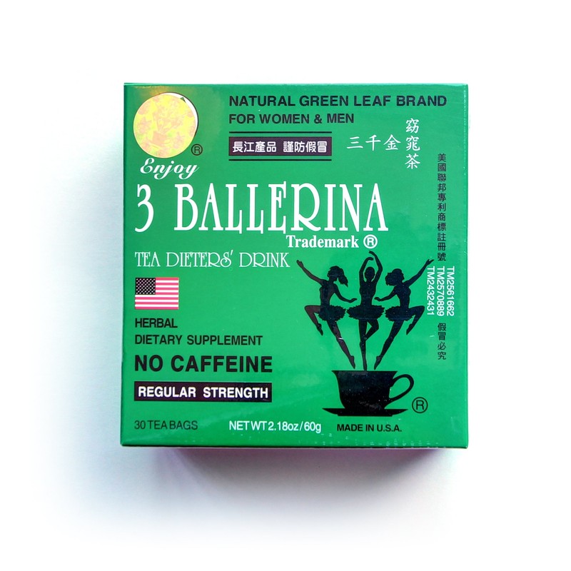3 Ballerina Tea Regular Strength Dieters Drink Value Pack -