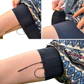 URSA Correas para el muslo: correas transmisoras de perfil bajo, suaves, elásticas y transpirables para sonido de ubicación, teatro, sesiones de boda y más (negro, bolsa vertical)