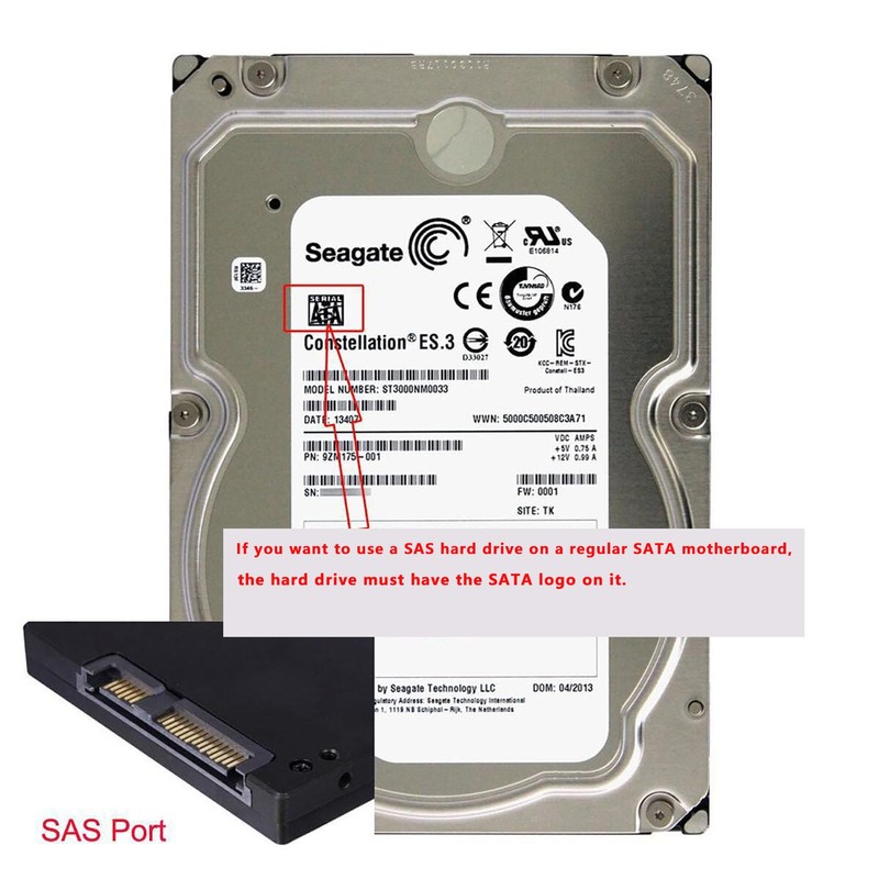 ECKDZMY SFF-8482 29Pin SAS to SATA Adapter SAS Hard Disk