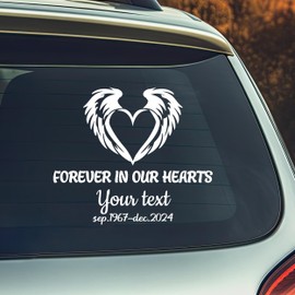 Memorial Decals for Cars - Memorial Car Decals - Always in Our Hearts Decal - Memorial Decals for Car Windows - in Memory of Loved One Sicker