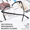 OPTOFENDY Progressive Multifocal Reading Glasses for Women Men Square Blue