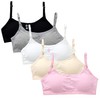 Cczmfeas Girl's Cotton Cami Bra with Removable Padding Teen Small