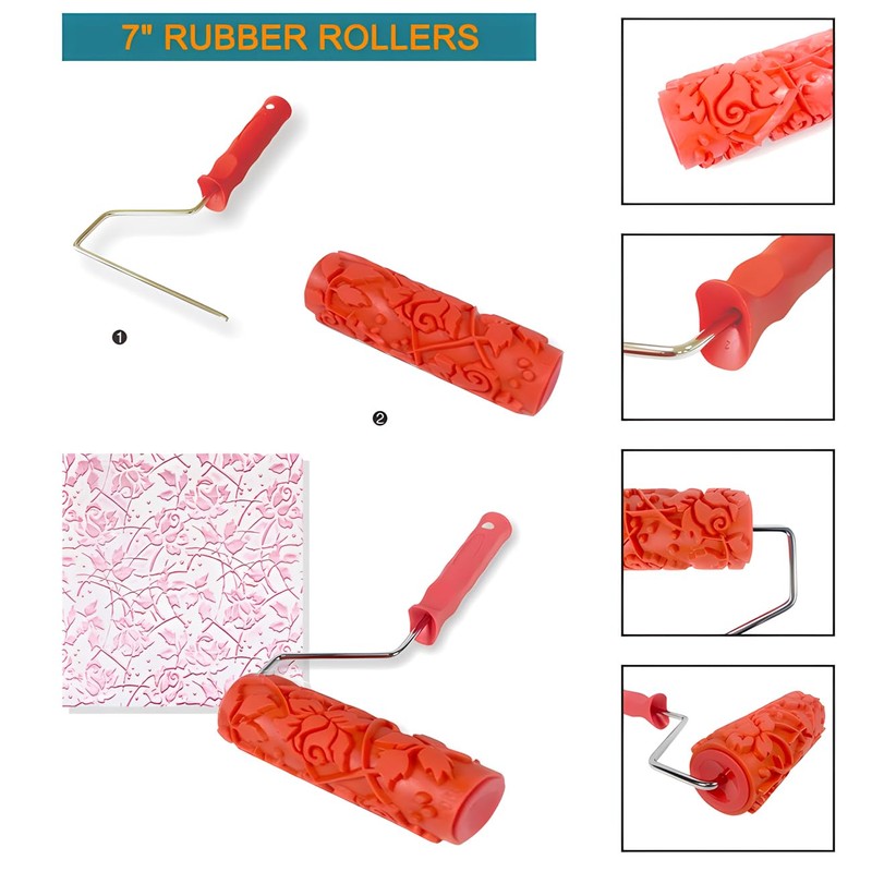 BANCOO 7"DIY Patterned Paint Roller | Decorative Art Texture Roller