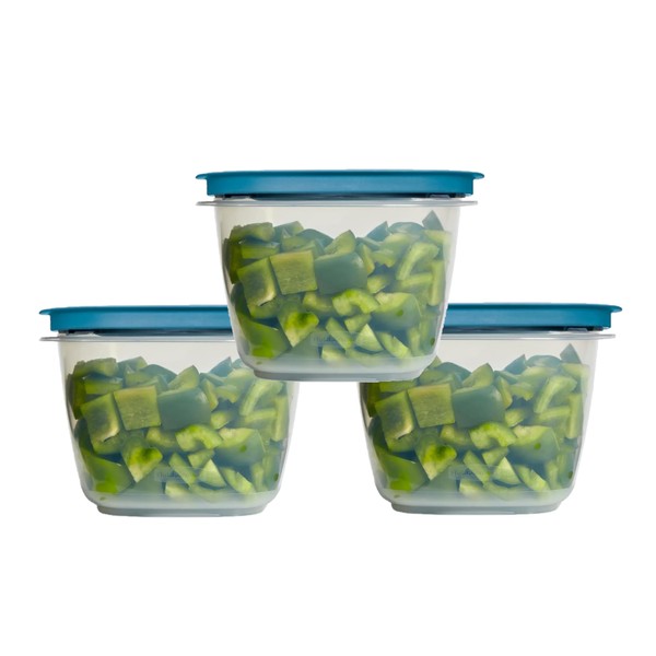 Utensilux Rubbermaid Storage Containers, Easy Find Lids, Teal, 7 cup,
