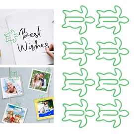 Chazcool 100 Pcsanimal Shaped Paper Clips, Turtle Shaped Paper Clips, Cute Paper Clips for Family Office School (Sea Turtle)