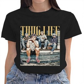 Vintage 100% Cotton Women's 80s Christmas Generation Short Sleeve T-ShirtColor: Women tshirt, Size: M