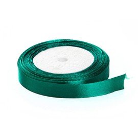 Cinta de tela de satén de color sólido (verde oscuro, 1/2 pulgada x 25 yardas)