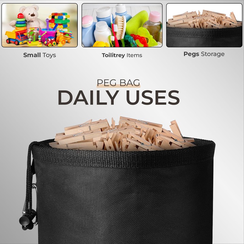 FB FunkyBuys Peg Bag for Washing Line – Large Spacious
