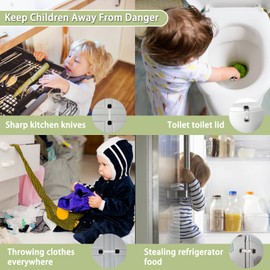 4 Pack Baby Proofing Cabinet Locks,Child Safety Latches Lock with Adhesive,No Drilling and Adjustable Strap Length for Drawers,Fridge,Dishwasher,Toilet Seat,Cupboard,Oven