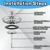 YEWCEP Sink Plug, Height-Adjustable Drain Strainer, Plug for Sink, Stainless