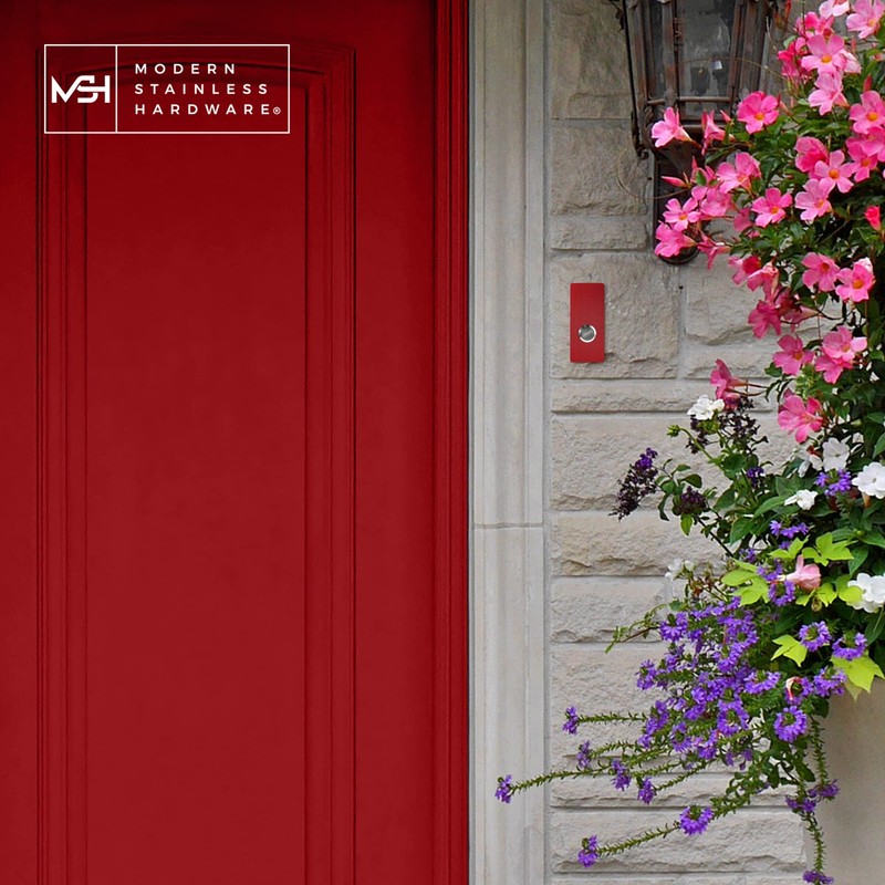 MSH Modern Stainless Hardware Model R7 Red Doorbells, R-Series Anodized