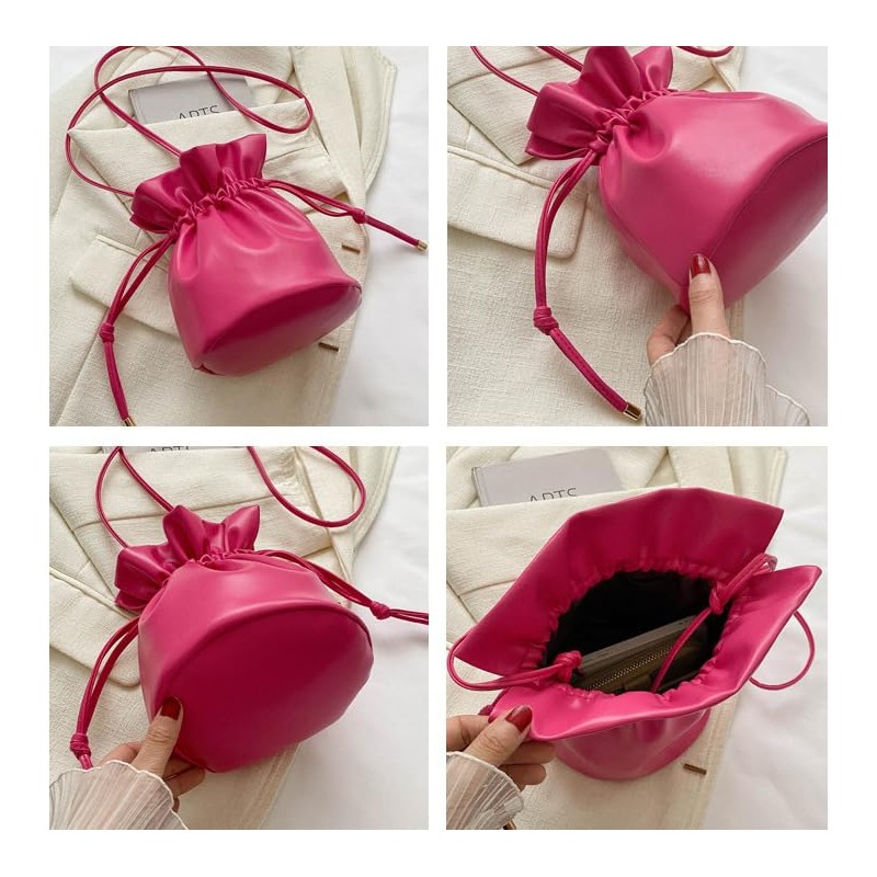 NICE SELECTION Women's Mini Shoulder Bag, Drawstring Bag, Smaller, Lightweight,