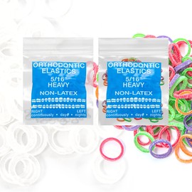 Dual Latex Free 5/16inch heavy Intraoral Elastic Bands Orthodontic Elastics Dental Rubber Bands, braces, tooth gap MADE IN US (Heavy(6.5oz), 5/16'' 8mm)