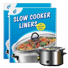FNSUZOKA Slow Cooker Liners 40 Count Cooking Bags Extra Large Size Disposable Pot Liners, Fit 6QT to 10QT for Slow Cooker Cooking Trays Suitable for Oval & Round Pots 14"x 22", 40 Liners