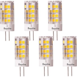 BAYSHE G4 LED Bulb 3.5W 350lm 2700K Warm White (12volt 40watt Equivalent) Ceramic AC/DC12V T3 Bi-Pin Base Light for Outdoor Landscape Path Deck Step Paver Lighting,Not dimmable 6-Pack