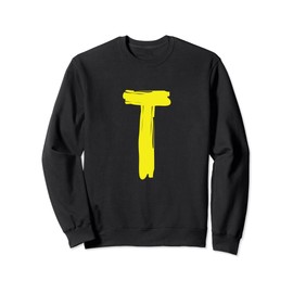 Creative Bold Yellow Letter T - Design Alphabet - Marker Sweatshirt