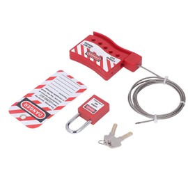 Lockout Tagout Cable Lock, 2.2 Yd Cable Lock Lockout Tagout Steel Cable for Petroleum, Default, Cable lock