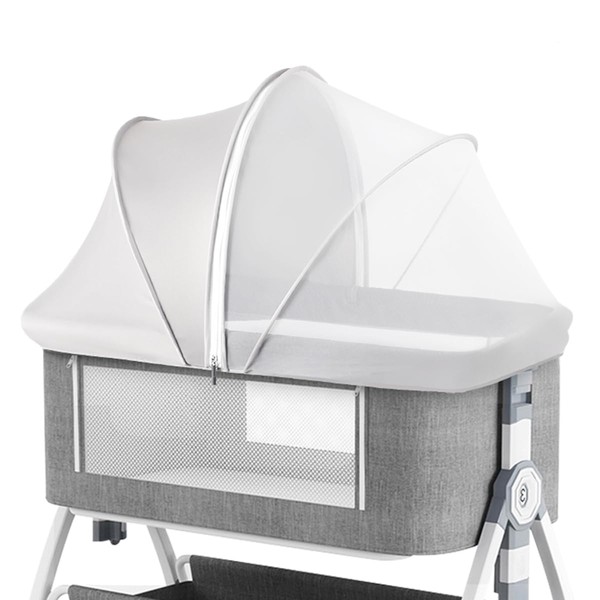 Akiky Portable Bassinet Bedside Sleeper Cover Semi-Sunshade Mosquito Net for