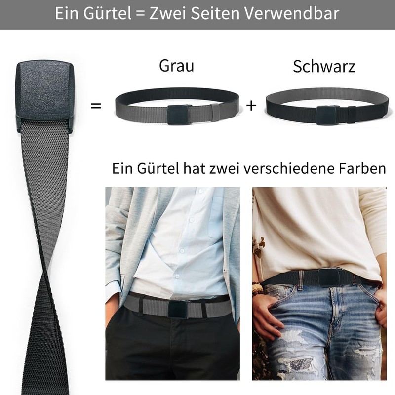 LionVII Mens Elastic Belt 130cm Stretch Belt with Plastic Buckle
