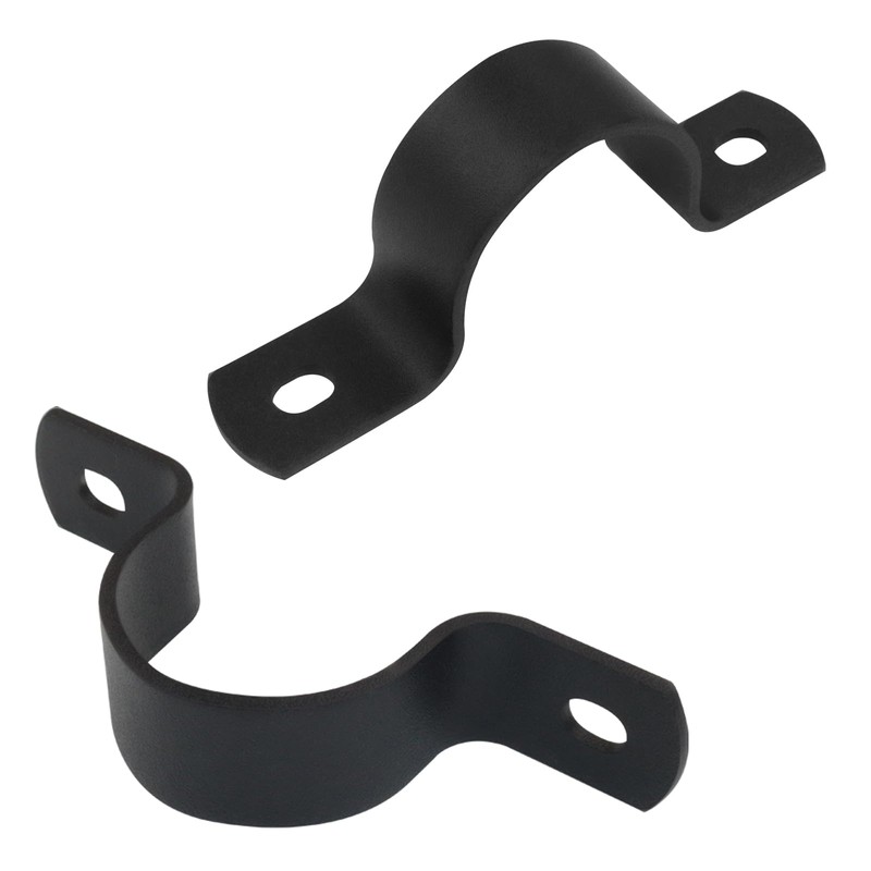 12Pcs Black Pipe Strap, 1 Inch Metal Pipe Clamp Rigid