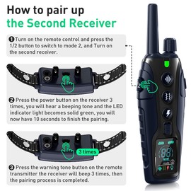 Remote Only for RS3 Dog Training Collar, Remote for Dog Shock Collar with Flashing Light for Night Walks 4000FT Dog Training Remote