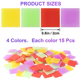 Mxxipp 60pcs Diamond Art Wax, 2x2cm Painting Refills Glue, Diamond Art Clay Embroidery Accessories for DIY 3D Diamond Art Painting- Red & Yellow & Green & Purple
