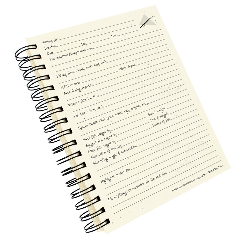 Write it Down series by Journals Unlimited, Guided Journal, Fishing,