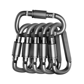 Premium Aluminum Carabiners Screw Lock D-Ring - Versatile, Lightweight, and Durable Carabiner Clip Hook for Outdoor Activities, Fishing, Hiking, Traveling, Keychain (Multicolour [6Pcs])