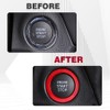 Riloer 1Pc Red Start Stop Engine Button Cover Ring Compatible