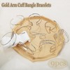 BROCC 9PCS Gold Arm Cuff Bangle Bracelets for Women Bangle