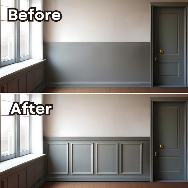 Wainscoting Panels - Peel and Stick 4 Bottom Frame |