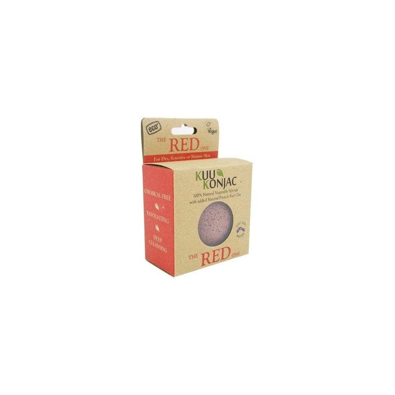 KUU konjac sponge - french red clay for dry skin