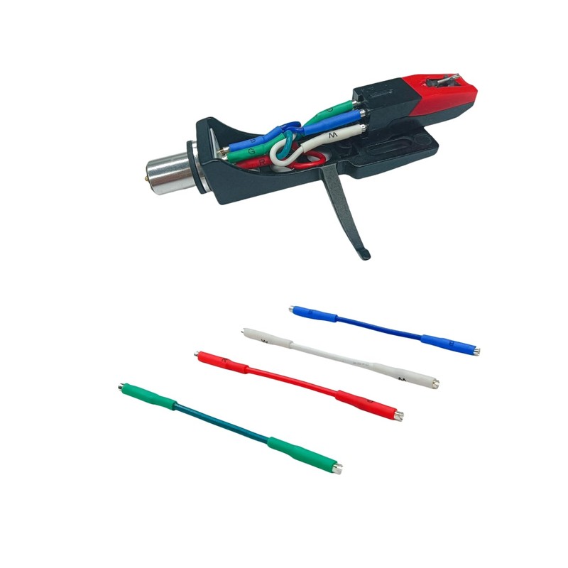 Funayama Turntable Headshell Litz Wire, 4 Packs Stereo Cartridge Lead
