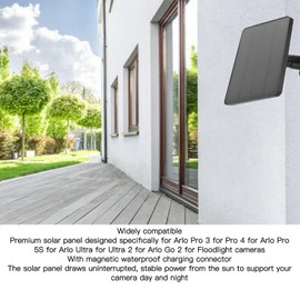 10W Solar Panel, High Efficiency Waterproof Monocrystalline Silicon Portable Kit with 360 Degree Rotatable Bracket for Outdoor Security Cameras (black)