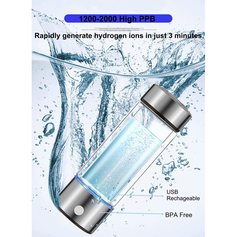 Hydrogen Water Bottle, Hydrogen Water Bottle Generator[Rechargeable], Hydrohealth Hydrogen Water