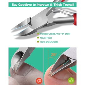 Softale Profi Fußnagel Nagelknipser, Super scharf Nagelzange für Dicken & Eingewachsenen Harten Fußnägel. Edelstahl Pediküre Knipser Zehennagelschneider. Nagelfeile und Weicher Griff Nagelschere Set