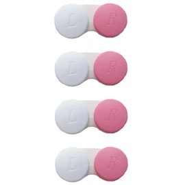 Smanzu 4 Pack Contact lens case Bulk Contact Lens Soak Storage Box Holder Container(Pink)