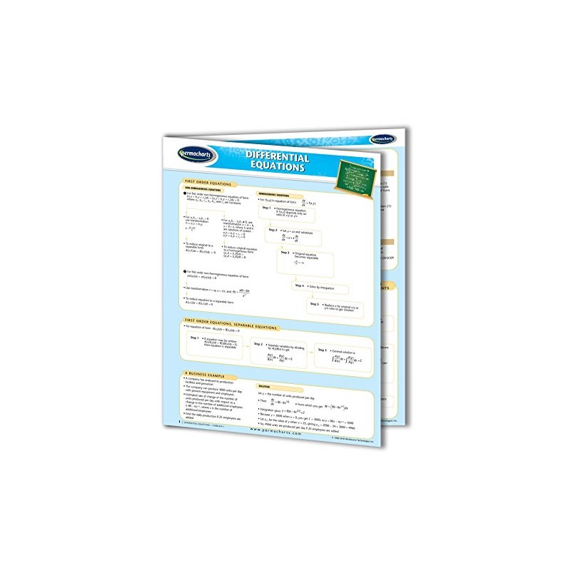 Differential Equations Guide - Math Quick Reference Guide by Permacharts
