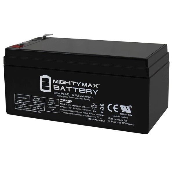 Mighty Max Battery 12V 3 AH SLA Battery Replaces Doorking 6400 Swing Gate Operator